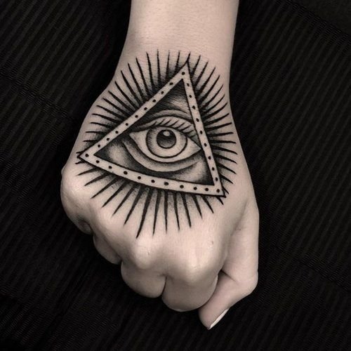Premium Vector Hand drawn triangle fire eye vintage doodle illustration for tattoo stickers poster etc
