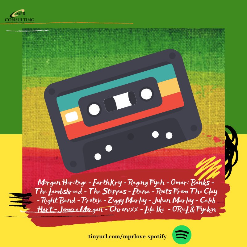 The_Malaika's tweet photo. Get into the #weekend vibes with #MPRconsulting #SPOTIFY #REGGAE #playlist at 👉🏾 https://t.co/C57P42S8bk 💚💛❤ feat #MorganHeritage - #EarthKry - #RagingFyah - #OmariBanks - #TheLambsbread - #TheSteppas - #Etana - #RootsFromTheClay - #RightBand and more https://t.co/KNXVH9XGeL