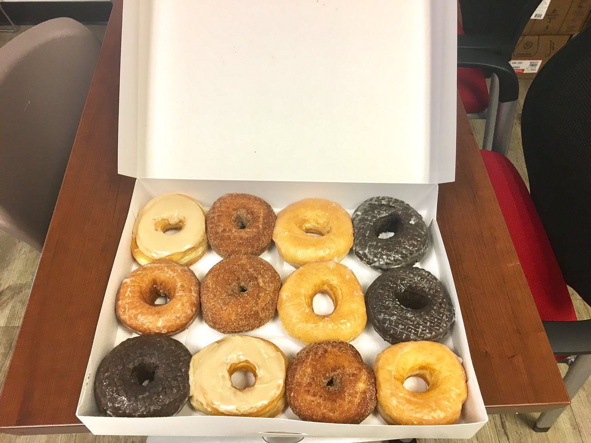 sarah_thayer_'s tweet photo. Happy national #DonutDay! These from @gocodough got a LOT of new fans at the office today! https://t.co/vpoQISAtfU