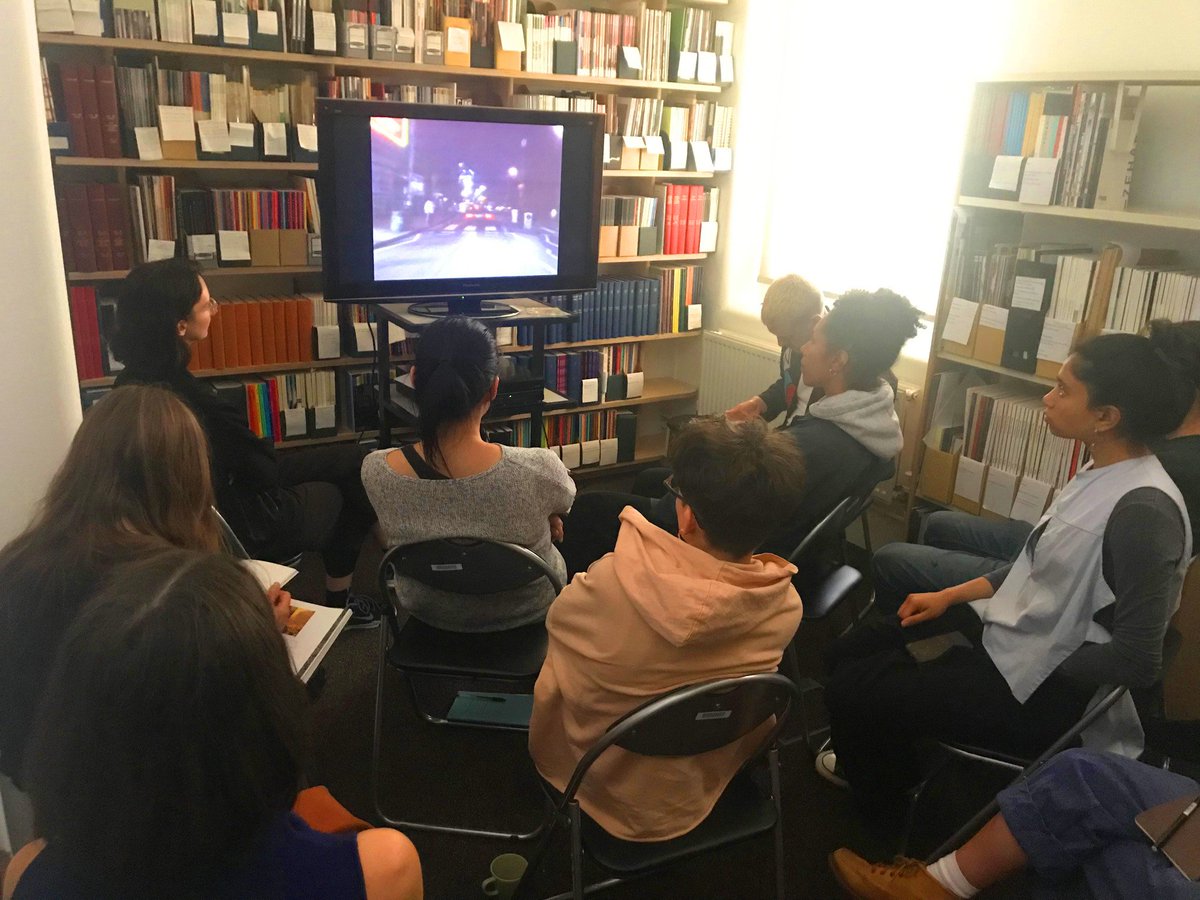Iniva_arts's tweet photo. The aftermath of our zine-making workshop and screening of Black Audio Film Collective works with #SyllabusIV group. We are looking forward to tomorrow with lock-picker Irena Krüger, curator and writer Taylor Le Melle @melrose_tay and artist Victoria Sin @SinforVictory https://t.co/nA5z69heGy