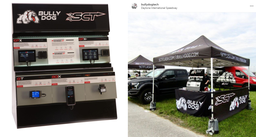 Inesco_Display's tweet photo. One of our favorite custom displays we've designed and built is on display at the #DaytonaTruckMeet2019 for @BullyDogTech! Looking good down there, Bully Dog! Good luck! 😎 #Inesco #POP #PointofPurchase #TradeShowDisplays #retail #tradeshows https://t.co/uTCcV87dnk