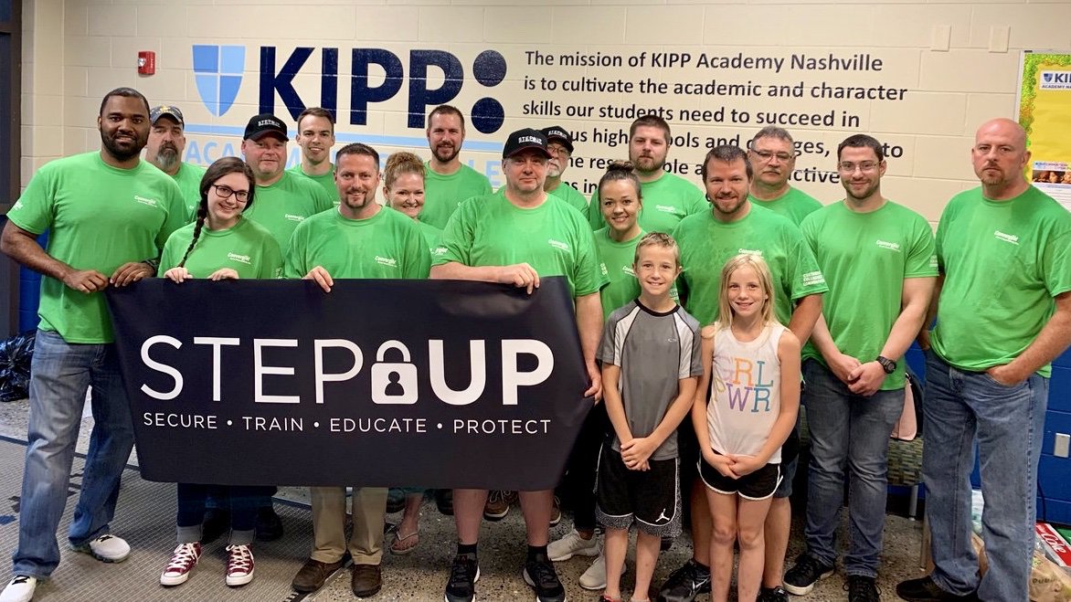 Convergint's tweet photo. Our Nashville office is stepping up to assist KIPP Academy move into their new building and audit their security for optimal safety. #STEPUp4Schools #ConvergintCares https://t.co/nM8wRPu6jC