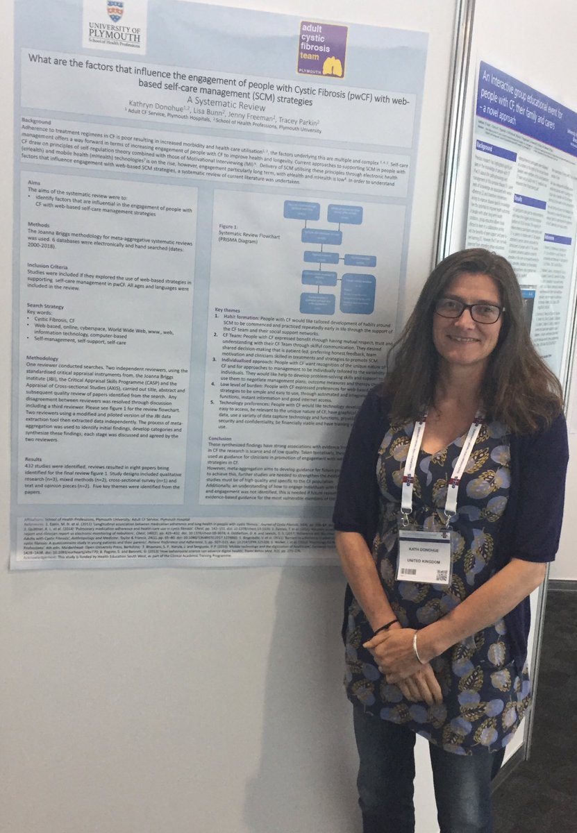 Enjoying my time at the ECFS conference 2019 in Liverpool and presenting my poster on ‘Factors that influence engagement with web-based self-care management strategies in people with CF’. Thanks to Plymouth Uni and Plymouth CF service for supporting me.
