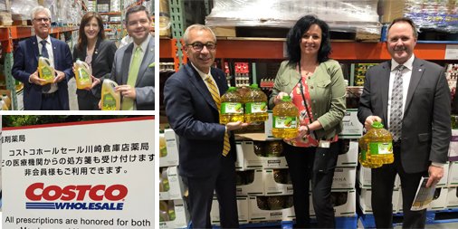 canolacouncil's tweet photo. The Canadian team met with Costco Japan to build relationships founded on top quality canola.  Thanks to the CPTPP, tariffs in Japan are falling to 0% by 2023, enabling value-added exports that will benefit the entire canola value chain. https://t.co/ISm1zuOs9b #CdnAg https://t.co/S30PBC5Sqz