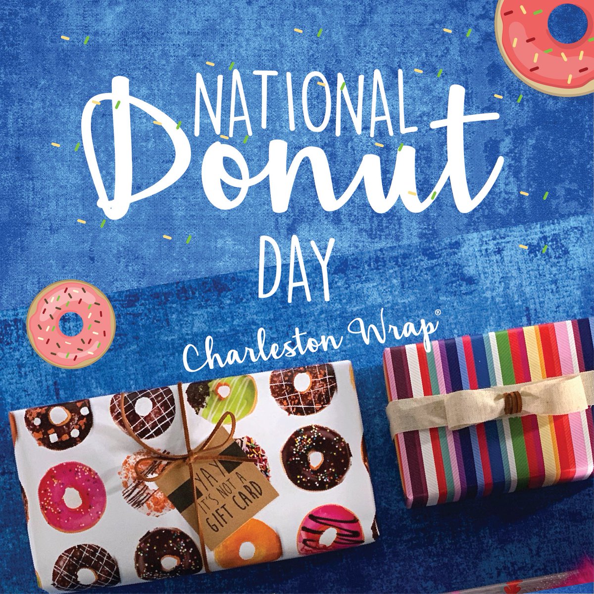 Donut fret! There is still time to sign up for your school's Fall Fundraiser and Donut Wrap will be available this Fall! What's your favorite donut? Happy National Donut Day everyone!  #nationaldonutday #donutwrappingpaper #item285 #fallfundraising #charlestonwrap #fundraising