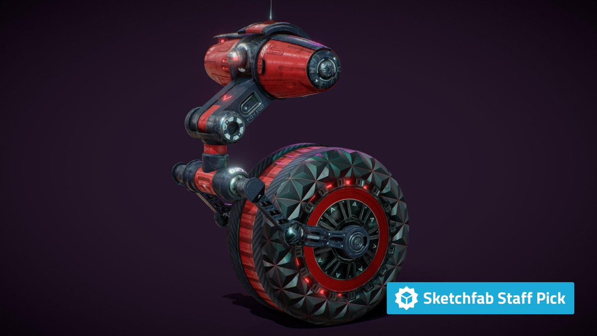 Sketchfab's tweet photo. New staff pick: Droid 027 - Texturing Challenge: Riding Robot by @HenryRietra. Check it out in #3D, #AR or #VR: https://t.co/iaM2lY5g8M https://t.co/LL25KhKiHY