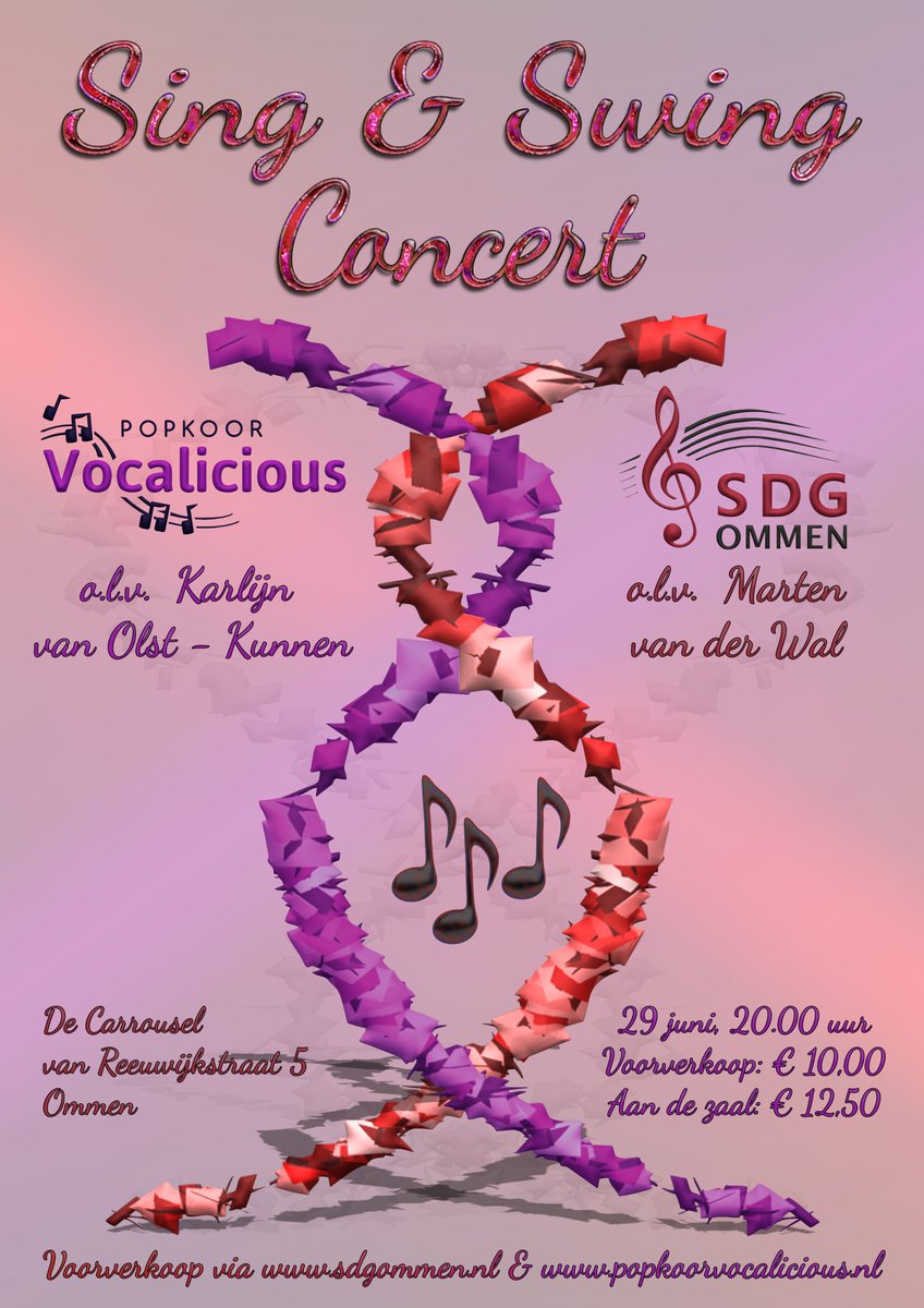 Swingend concert met het A-orkest van <a href="/sdgommen/">SDG Ommen</a>, vol met populaire popsongs, op zat 29 juni, 20.00 uur. 100+ muzikanten in de Carrousel #Ommen. Kaarten €10 via 
(link: tickets.ps-it.nl) 
tickets.ps-it.nl
U komt toch ook? Vol = vol #popkoor #muziekvereniging #tip