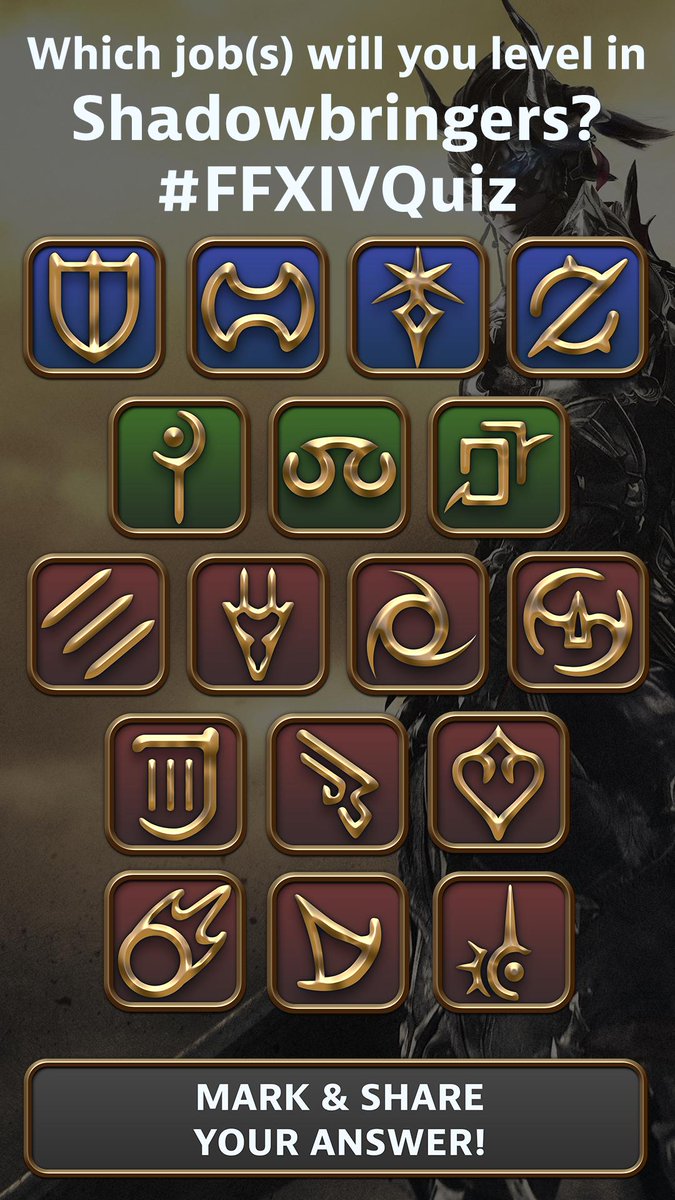 ffxiv shadowbringers logo on Final Fantasy Xiv On Twitter Ffxiv 5 0 Is Only A Few Weeks Away Which Job S Will You Level Up In Shadowbringers We Want To Know Ffxivquiz Https T Co I1zzirviev