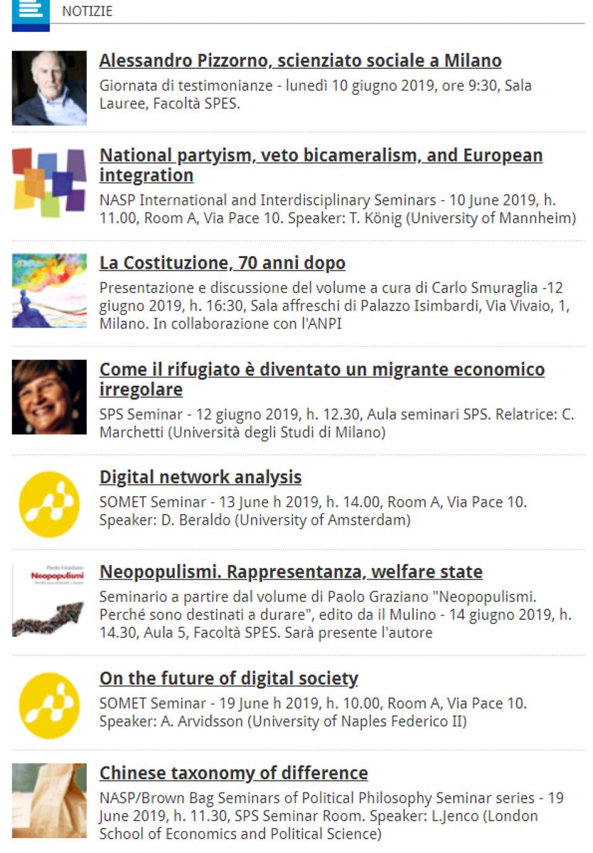 Forthcoming SPS seminars, conferences ... sps.unimi.it/ecm/home