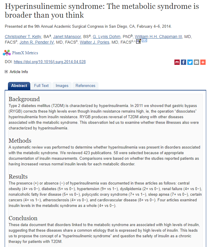 Mangan150's tweet photo. A large number of diseases are associated with high insulin.

obesity
diabetes
hypertension
dyslipidemia
renal failure
NAFLD
polycystic ovary syndrome
sleep apnea
certain cancers
atherosclerosis
cardiovascular disease 

Basically all your chronic diseases right there. https://t.co/7TMoES1evu