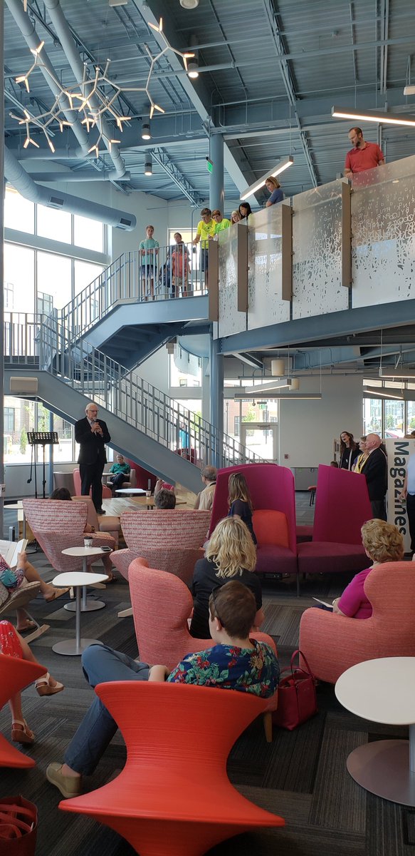 BranchPattern's tweet photo. OFFICIALLY OPEN! The new @LenexaCityCntr @jocolibrary Congrats to the @cityoflenexa  Government team. With great partners come great results. @HolzmanMossBott, @HollisandMiller and @TurnerCo_KC #ImprovingLIfe #BetterBuiltEnvironments #MEPengineering https://t.co/YQO5KsUUjh