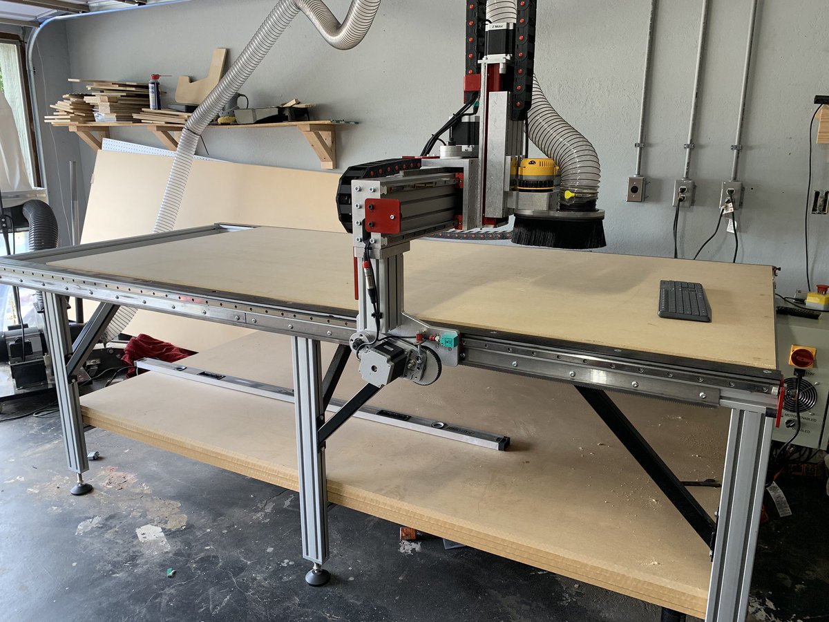 ArcadesTulsa's tweet photo. Moving things to the next level. 4x8 Cnc is almost ready. Nema 34 #arcade #Tulsa #tulsaArcades #Oklahoma #cncrouterpartspro https://t.co/2otXgGET2v