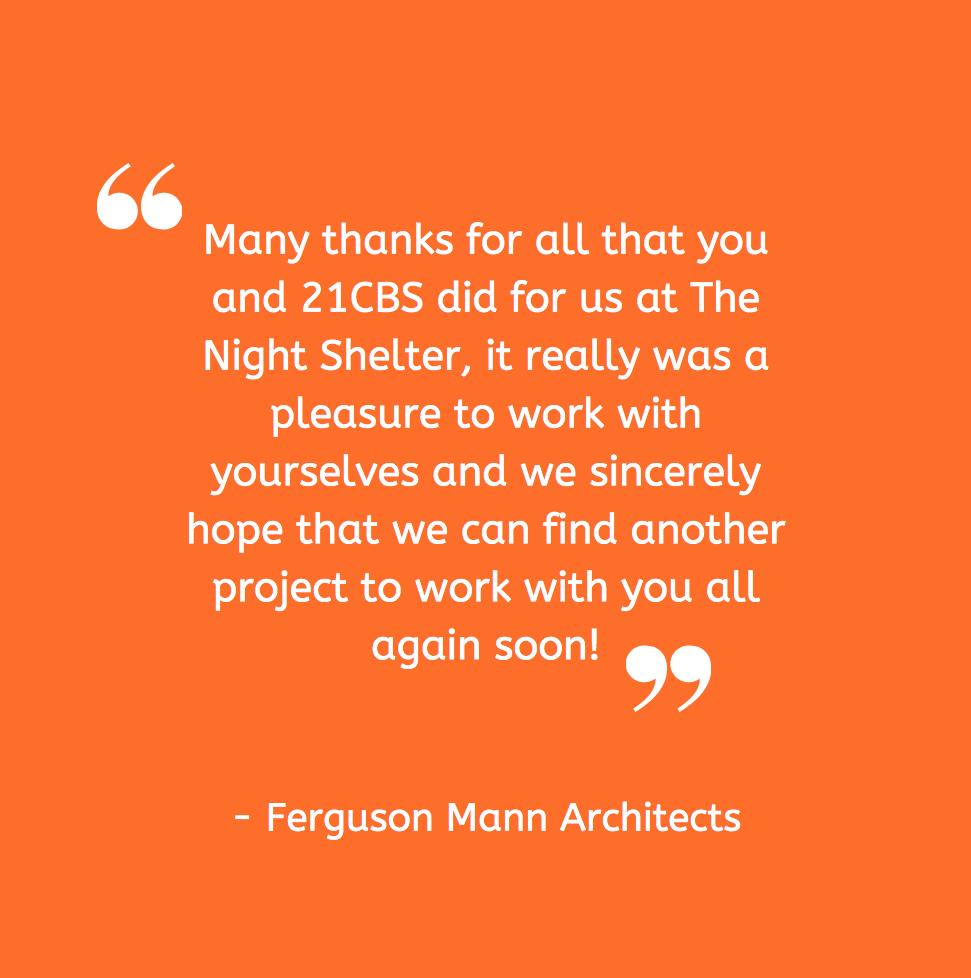 Thank you <a href="/fergusonmann_/">Ferguson Mann Architects</a> for your fantastic #review! Client satisfaction is always a priority for us here at #21CBS <a href="/juliantrust/">Julian Trust</a> <a href="/ridgellp/">Ridge</a> 

#feedback #testimonial #teamwork #maincontractor #refurbishmentcontractor #commercialbuildingproject #buildingproject #bristol