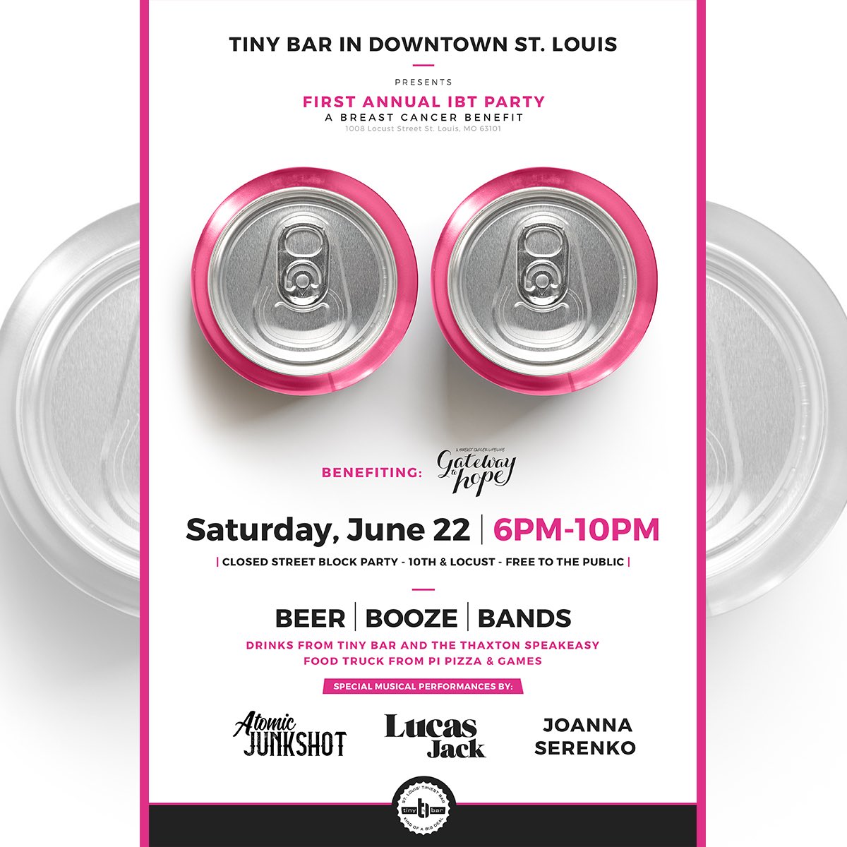 2 weeks away - 3 bands, 2 bars, 1 pizza truck- all benefiting a great cause! Join us June 22 from 6-10