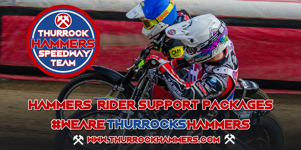 ThurrockHammers's tweet photo. Get involved with the #Hammers 👊🏻 Rider support packages are available for the #Hammers clash against @MildenhallFT  includes entrance fee, a programme board &amp; more - only £40 Full information here  👉🏻https://t.co/tQ0zdOBhEF   @thurrocklive #WeAreThurrocksHammers #Speedway ⚒ https://t.co/kAIOY7BCch