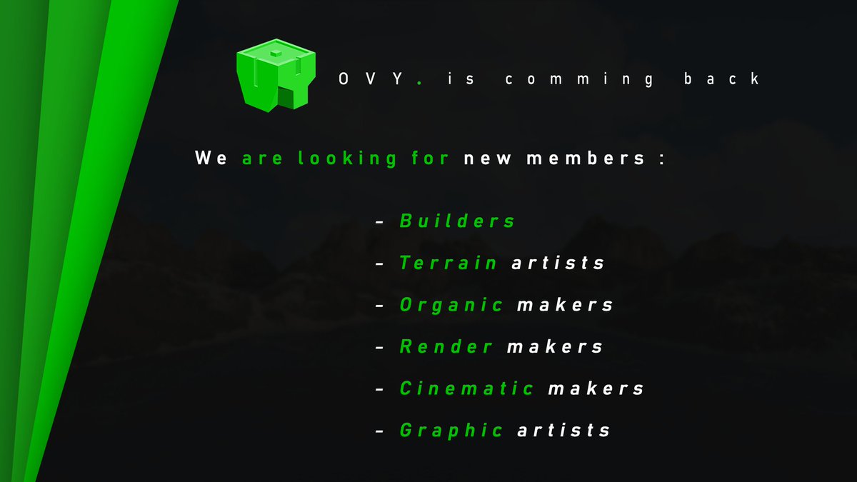 OvyBuild's tweet image. The Ovy is hiring new members ! 
If you are interested please join our discord ➡️ discord.gg/pEdUD2w
Or send us a PM 📨
🔃RT please
