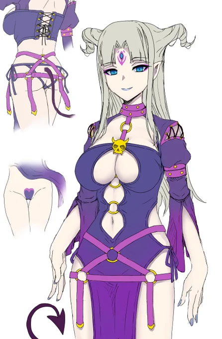 リハビリにオリキャラの服を考えていたりなどした。淫魔ちゃん。 