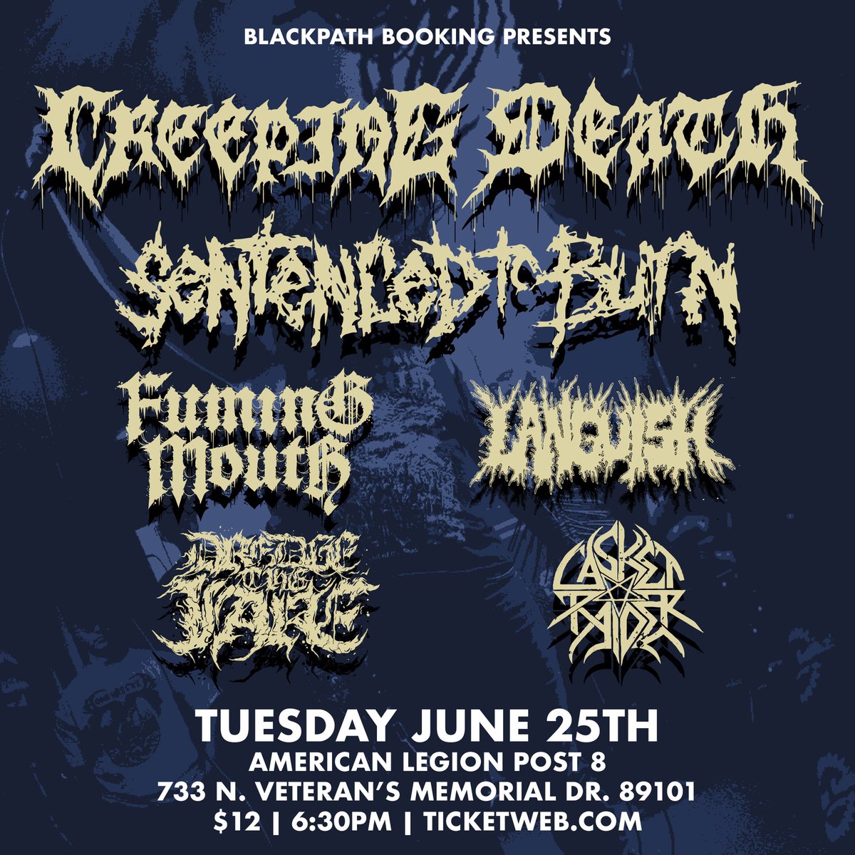 Our next gig features <a href="/FumingMouth/">Fuming Mouth</a>, who just released their record today. Jam that shit, See you June 25!