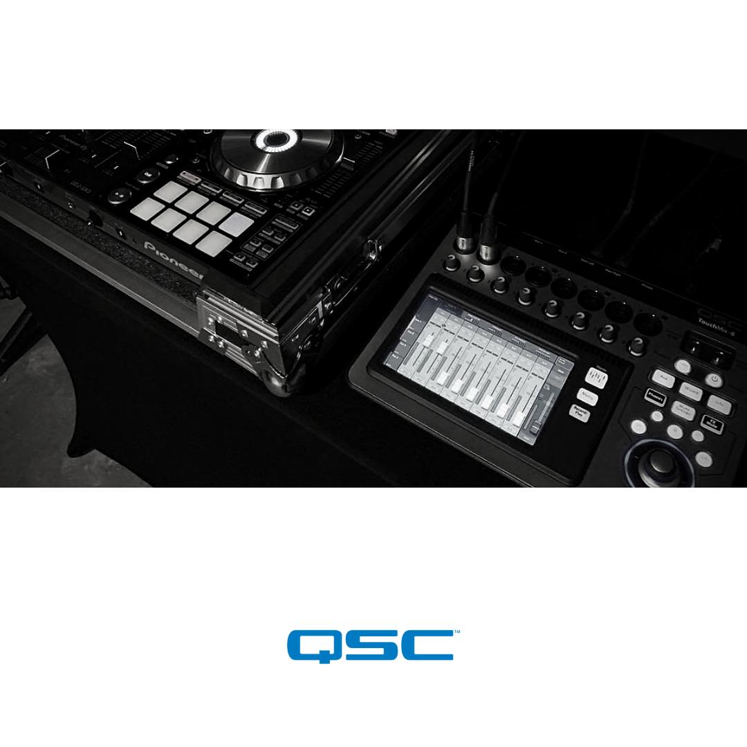 qscmexico's tweet image. Touchmix 8 se resume en: 8 entradas de micrófono, (4 con conector combo XLR/ TRS) | 2 líneas estéreo (TRS) | Salidas I/D Principal Estéreo (XLR). | #PlayOutLoud #QSC