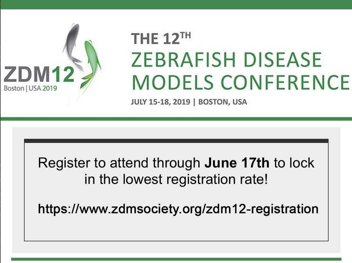 LangenauLab's tweet photo. Register for ZDM12 Boston Meeting to be held July 15-18th, 2019. It will be a fantastic venue to share ideas and learn about new science being done in our field. https://t.co/Cq3mRAzjBW