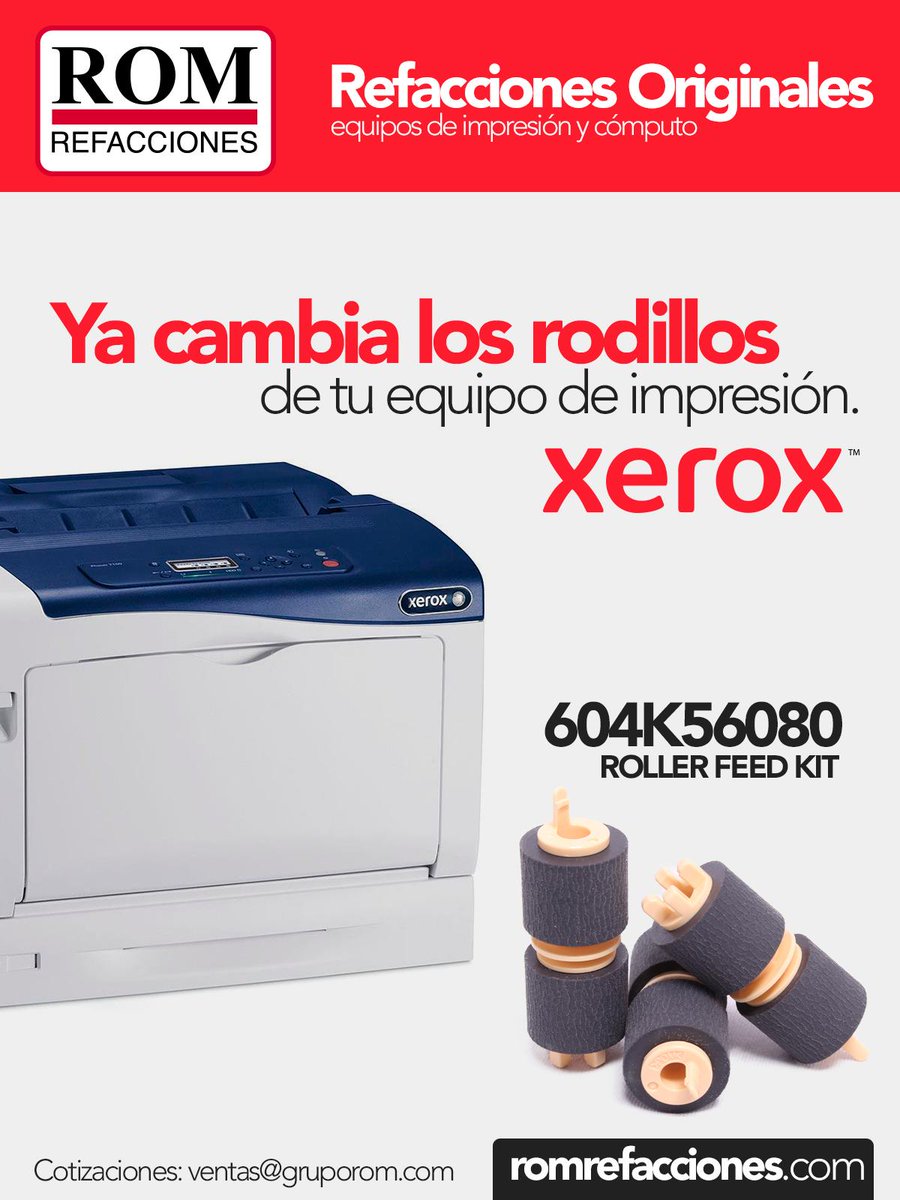 ROMRefacciones's tweet photo. En #ROM encontrarás #refacciones originales de la marca #XEROX
Sucursales en: #CDMX #Guadalajara #Monterrey
Cotiza las refacciones que necesitas al correo:
ventas@gruporom.com
#rodillos #fusores #kit #empresas #negocios #impresores #imprenta #ImpresiónDigital #BuenViernes https://t.co/YBQnffmV9r