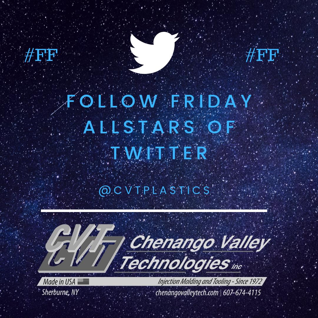 CvtPlastics's tweet photo. Allstars of Twitter #FF
@factybuysdirect @AZMetals @BillGarlandSpkr @witzshared 
@BuildingMadison @burleyfires @foxmere @DotsandIs 
@KB_Electronics @MayesMedia @goMuskOx @EstesGroup 
@CoastTec @ANWWelding @cableindoem @americorpusa 
@ToyotaEquipment @CrescentSw_Inc @MpcRedditch https://t.co/FbzZARkrAv