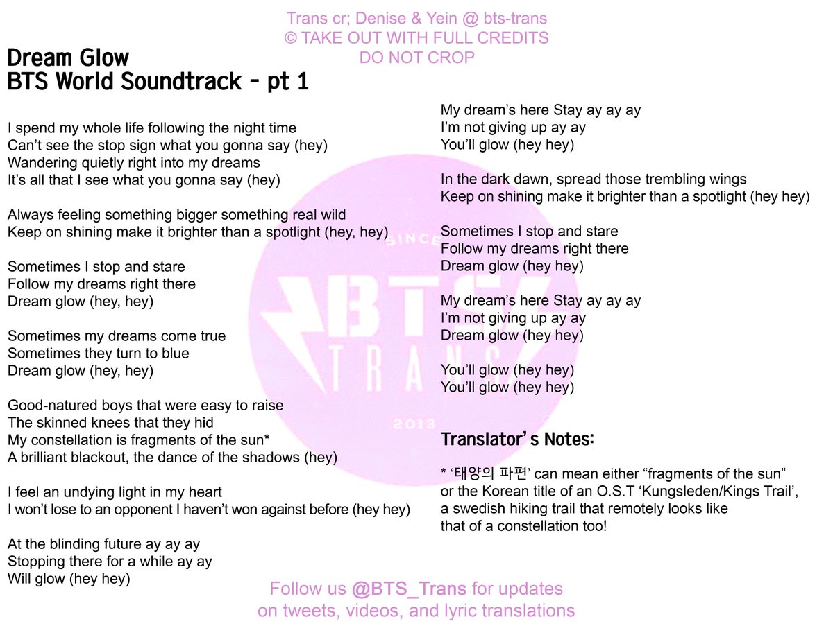 Bts Translations Bangtansubs Kor Eng Lyrics Dream Glow Bts World Original Soundtrack Pt 1 By Jin Jimin Jungkook Amp Charli Xcx Bts Twt Charli Xcx Bts 방탄소년단 Dreamglow Btsworld T Co 2c9q7umnzy T Co Bts Translations Bangtansubs Kor Eng Lyrics Dream Glow Bts World Original Soundtrack Pt 1 By Jin Jimin Jungkook Amp Charli Xcx Bts Twt Charli Xcx Bts 방탄소년단 Dreamglow Btsworld T Co 2c9q7umnzy T Co