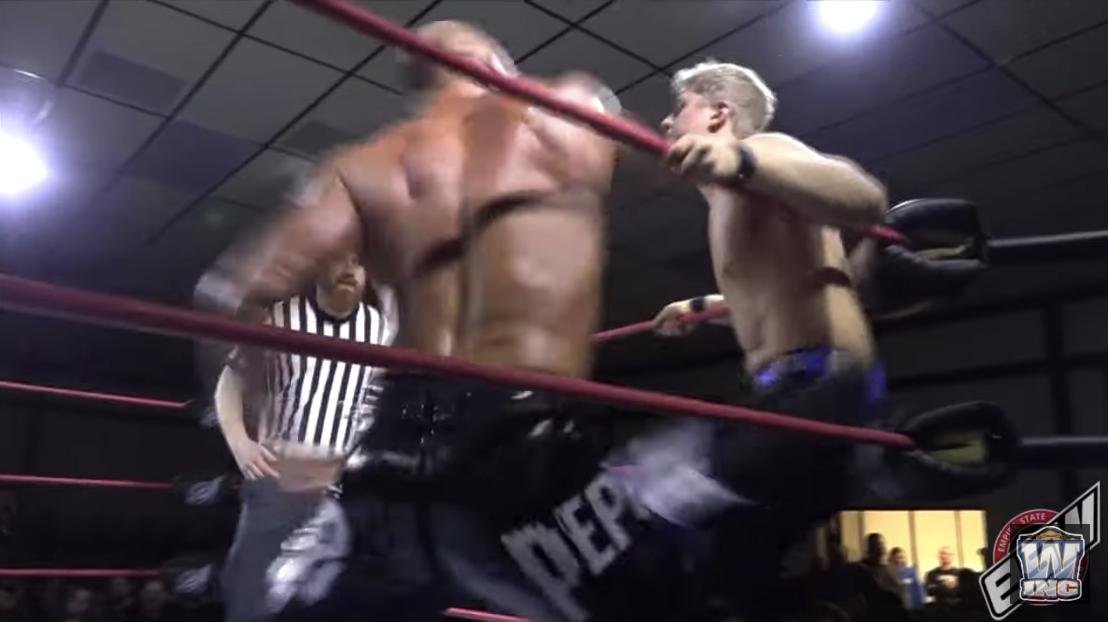 PowerslamTV's tweet photo. What better way to start your weekend than #ProWrestling from @WrestlingInc &amp; @PowerslamTV? Your #FeatureMatch Friday hit pits @TheKevinBennett vs. @BraxtonSutter in the @ESWWrestling cauldron of fire! https://t.co/xDU36wOdCk Watch the full match at https://t.co/dR9qeryCYC! https://t.co/lNzF8eXyk4