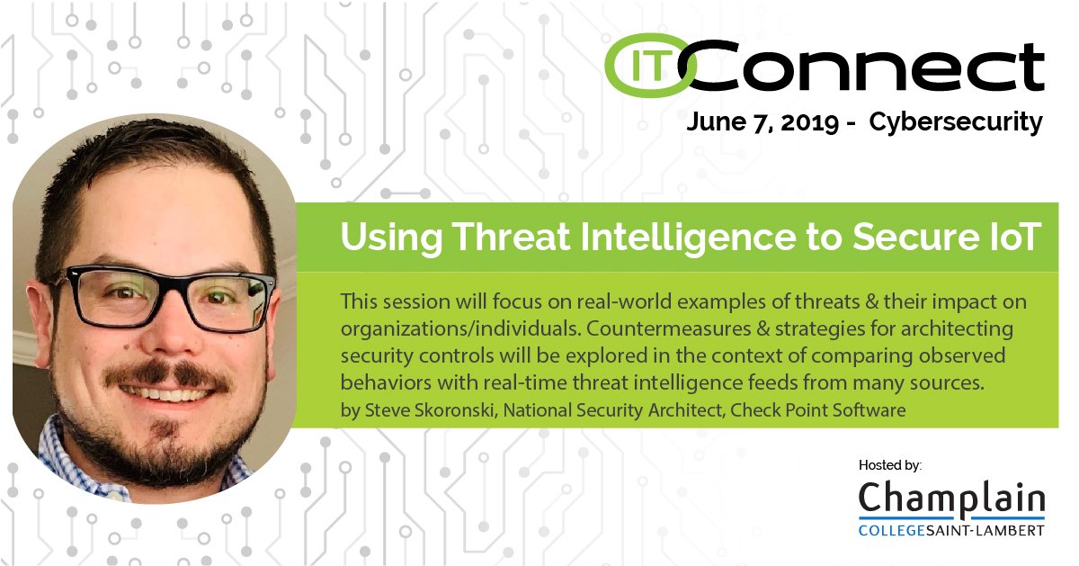 IT Connect (@itconnect) on Twitter photo Our 2pm sessions are starting: Steve Skoronski's presentation is in G-156, there's an IoT Cybersecurity panel taking place in the auditorium (C-126) and <a href="/hackfest_ca/">Hackfest.ca</a> has a workshop in E-199. #SoMuchLearning! #ITConnect19 #Cybersecurity Our 2pm sessions are starting: Steve Skoronski's presentation is in G-156, there's an IoT Cybersecurity panel taking place in the auditorium (C-126) and <a href="/hackfest_ca/">Hackfest.ca</a> has a workshop in E-199. #SoMuchLearning! #ITConnect19 #Cybersecurity
