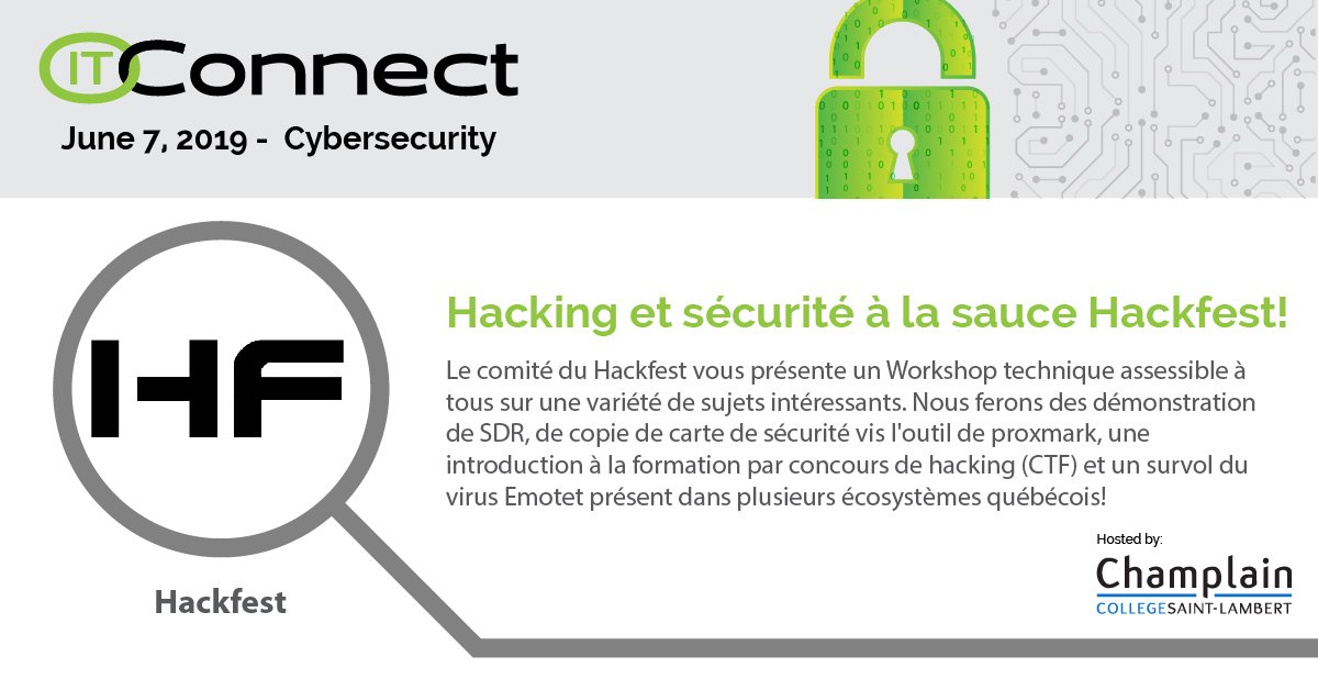 ITConnect's tweet photo. Our 2pm sessions are starting: Steve Skoronski's presentation is in G-156, there's an IoT Cybersecurity panel taking place in the auditorium (C-126) and @hackfest_ca has a workshop in E-199. #SoMuchLearning! #ITConnect19 #Cybersecurity https://t.co/r5LZCk92yy