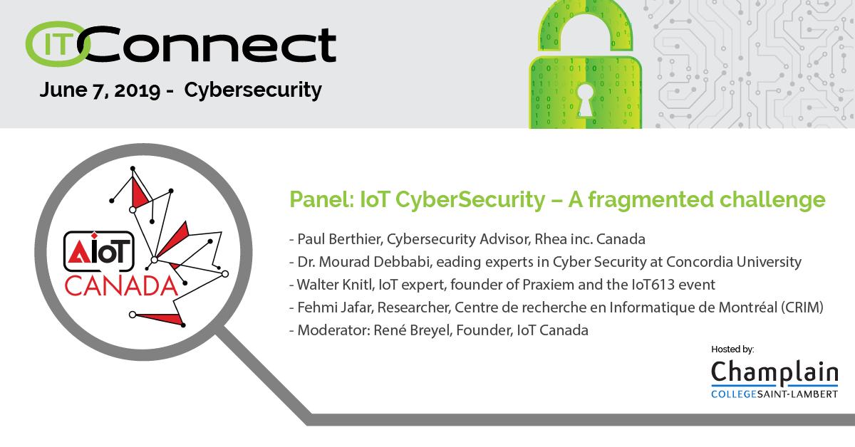 ITConnect's tweet photo. Our 2pm sessions are starting: Steve Skoronski's presentation is in G-156, there's an IoT Cybersecurity panel taking place in the auditorium (C-126) and @hackfest_ca has a workshop in E-199. #SoMuchLearning! #ITConnect19 #Cybersecurity https://t.co/r5LZCk92yy