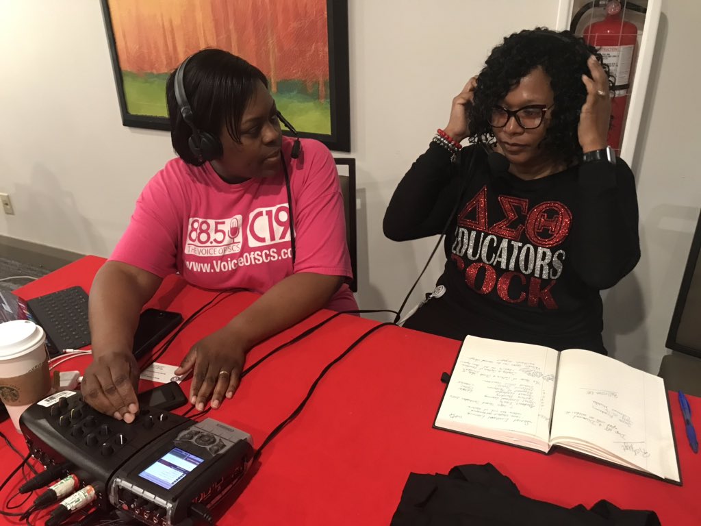 ReneeMeeks's tweet photo. I had the opportunity to be interviewed by @cathyhart on the @voiceofscs to discuss what I’ve learned at the @SCSK12Unified Leadership Conglomeration and share information about our wonderful community of @SeaIsleSeahawks. #LearnGrowChange #LeadershipConglomeration https://t.co/u0avW8mVlM