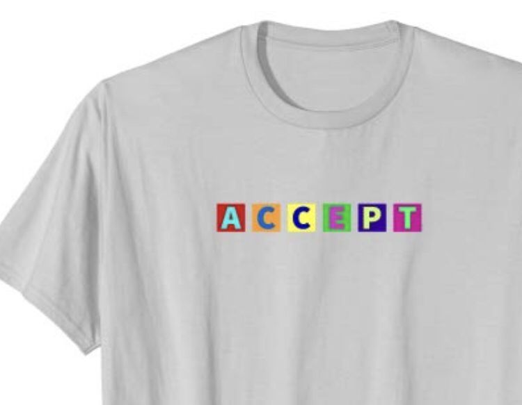 #PrideMonth #acceptance #diversity Minimalistic #Pride Flag Colors Accept & Proudly Celebrate #LGBT T-Shirt #ad amazon.com/shop/introvert…