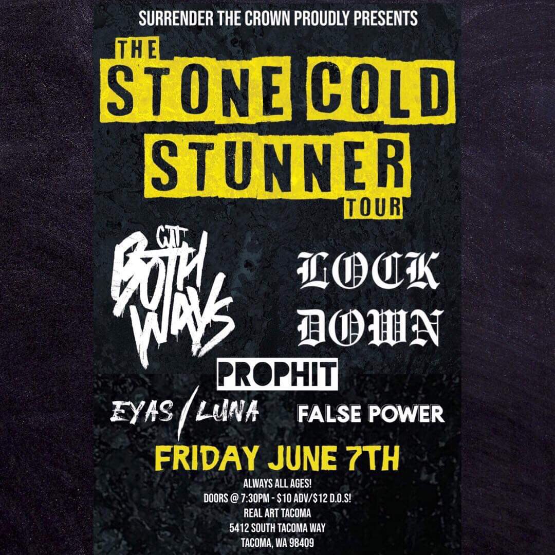 STCbookingnw's tweet photo. Tonight at @RealArtTacoma!  @cutbothwayshc #LockDownPDX @KOLPTHEPROPHIT @EyasLunaBand &amp; #FalsePower!!!  Doors @ 7:30pm - $10 ADV/$12 D.O.S!!! https://t.co/ns7Wz3tMcW