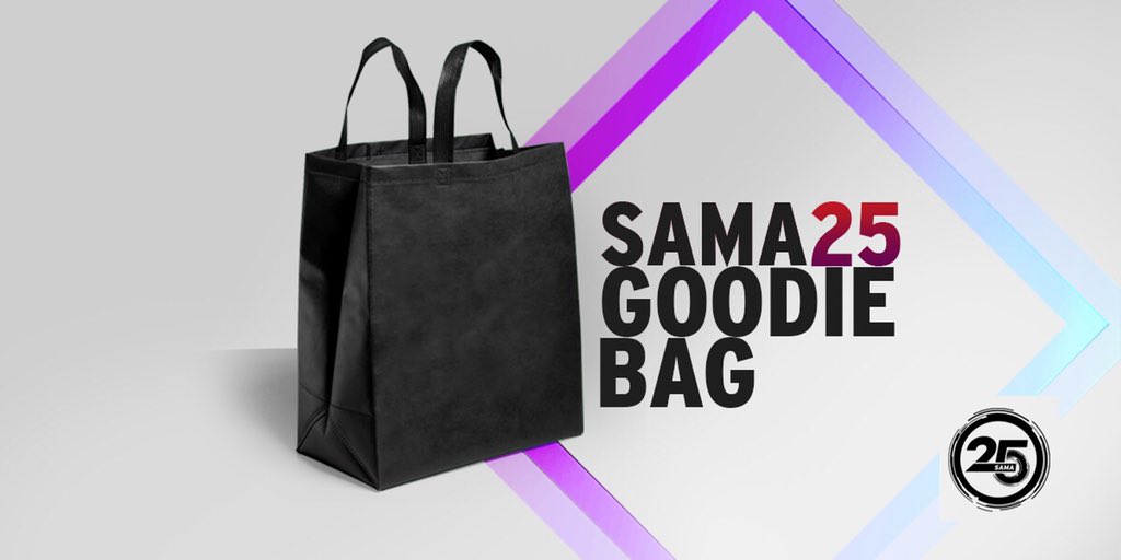 TheSAMAs's tweet image. Well that’s that on that, people! The #SAMA25 Goodie Bag competition is now closed! Stay tuned to find out which one of you will walk away with a #SAMA25 Goodie Bag.