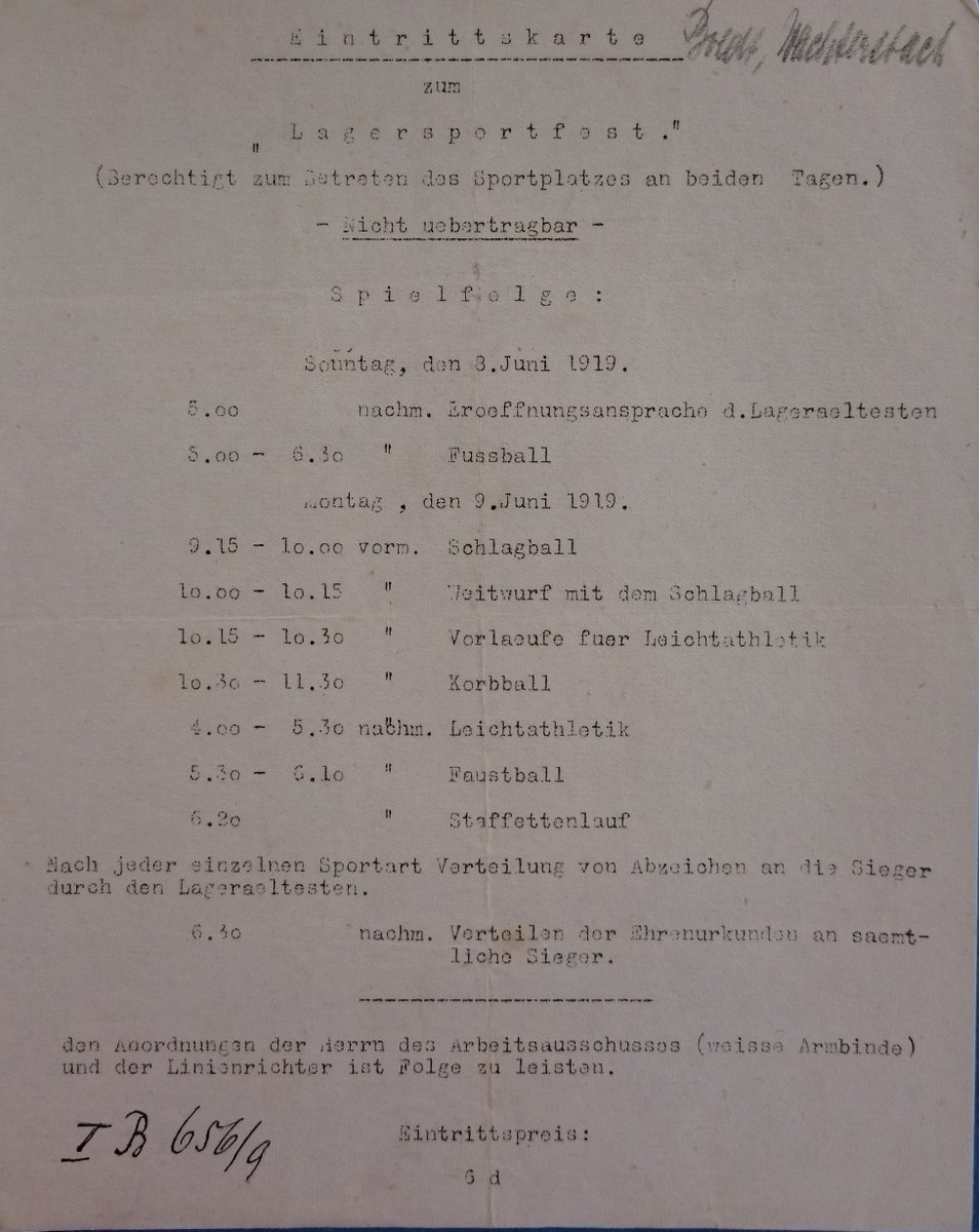 skiptonpow's tweet photo. 100 years ago this weekend the Skipton POWs held a camp sports festival including athletics, football, schlagball, basketball and fistball https://t.co/eKwYYLZ8oc