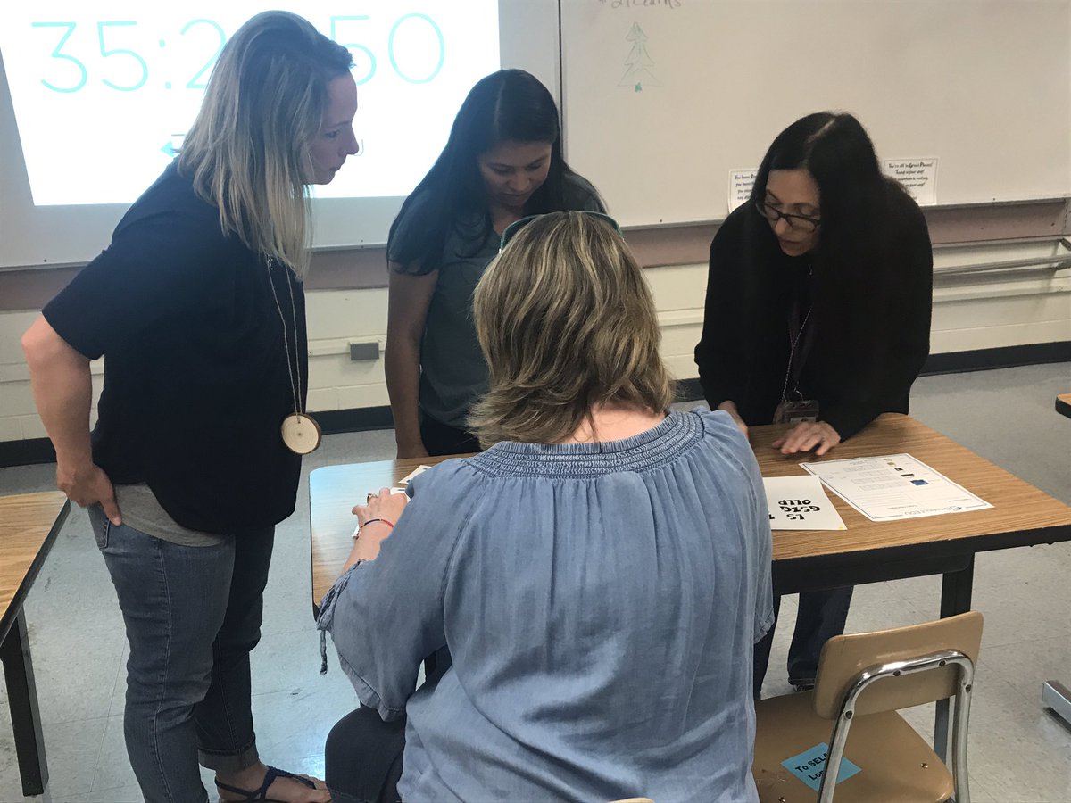 aliciaduell's tweet photo. It’s all about @breakoutEDU with @LaurieStanley21! #21Learns teachers working together to break out! Can they beat the clock?? 🏕🔦🦉 #21MiniCon #21Learns https://t.co/X6PB0G2a4R