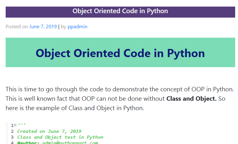 pythonport's tweet image. OOP concept in terms of #python is added in @pythonport at the address pythonport.com/2019/06/07/obj… . Please go through the example and feel free to comment on that. #OOP #Pythonbasic #pythonport