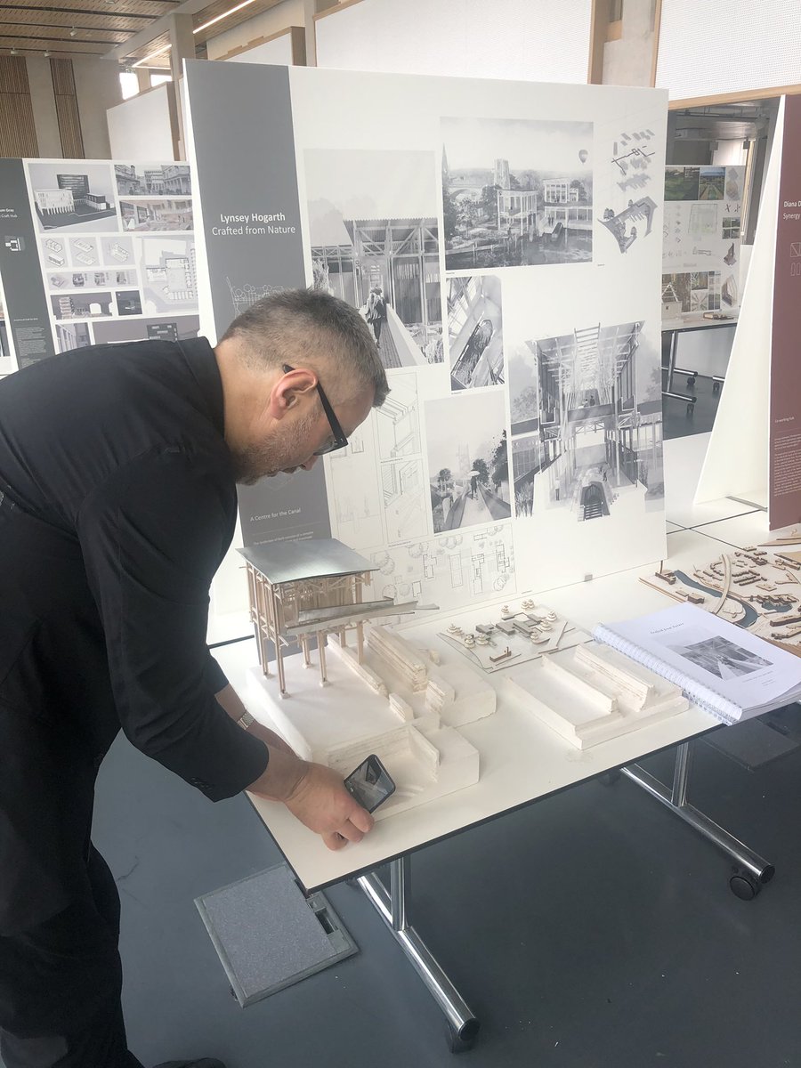 JamesGrayley's tweet photo. RIBA Prize Giving | An enjoyable afternoon judging the @RIBA @RIBABristolBath student prizes @UniofBath with RIBA president elect @AlanJones2008 Some incredible work by hard working students. https://t.co/hKVr0mBPgV