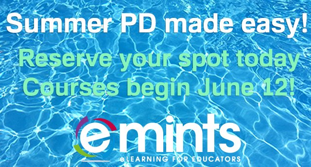 eLearn4Edu's tweet photo. Catch up on your PD this summer with online courses from eMINTS eLearning. Register here: https://t.co/Kv3lrYHxJD
#elearning #pd #k12 #emints https://t.co/NKFNf4aF7f