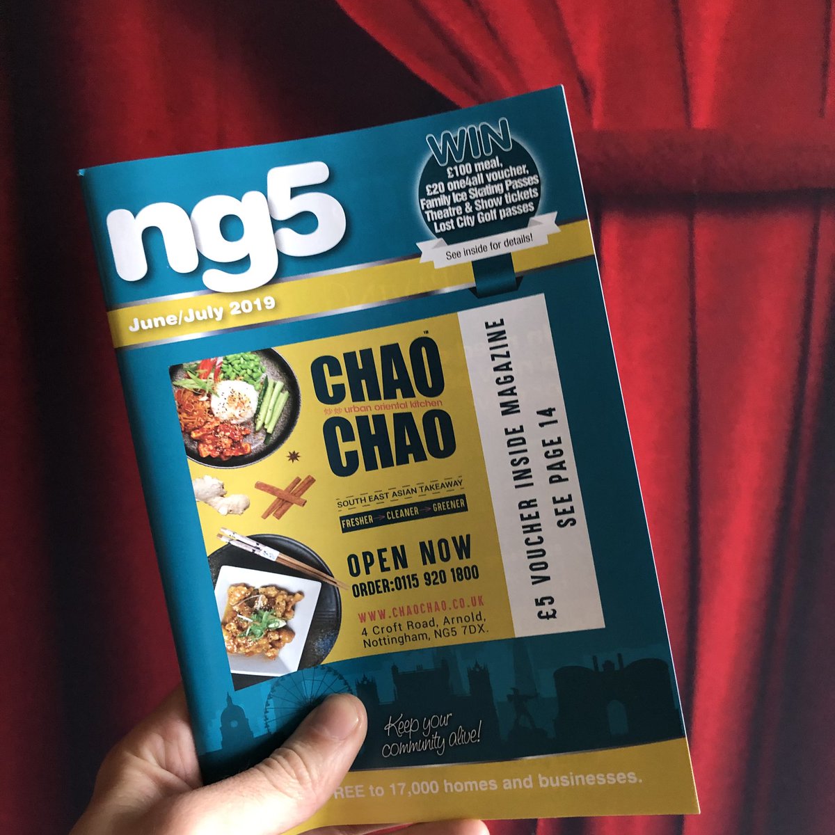 We’ve got copies of the new <a href="/ngmagazines/">NG Magazines</a> and as usual, there’s lot of great stuff inside!
There’s also <a href="/ChaoOriental/">Chao Chao Oriental</a> on the cover and if you’ve not yet tried the new Arnold restaurant then rectify that immediately 🍜