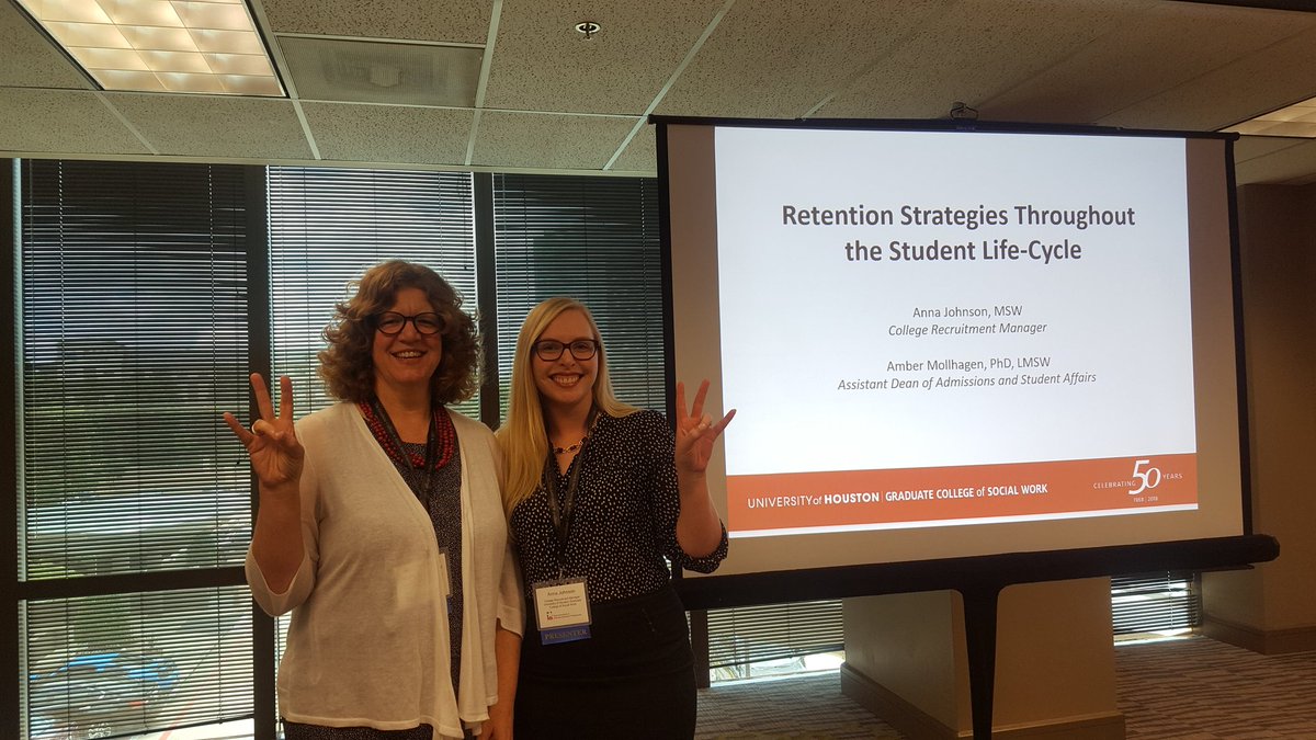 anna_n_johnson's tweet photo. Amber and I are about to present on Retention Strategies Throughout the Student Life-Cycle at #TXGAPSI19! Proud to represent @UH_SocialWork at this fantastic GEM conference. Go coogs! https://t.co/pf0I9XWCsQ