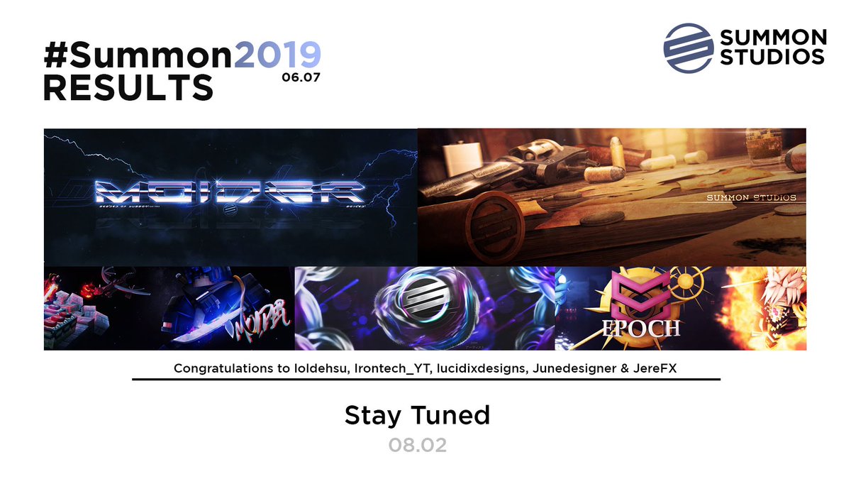 We are proud to present the final results of #Summon2019. These are also the final members to join the Summon rooster.

Please give a warm welcome to @lolDehsu <a href="/IronTech_YT/">Andrei</a> @LucidixDesigns @JuneDesigner <a href="/JereFX_/">Jere</a>

Thanks to everyone for joining. Please stay tuned!