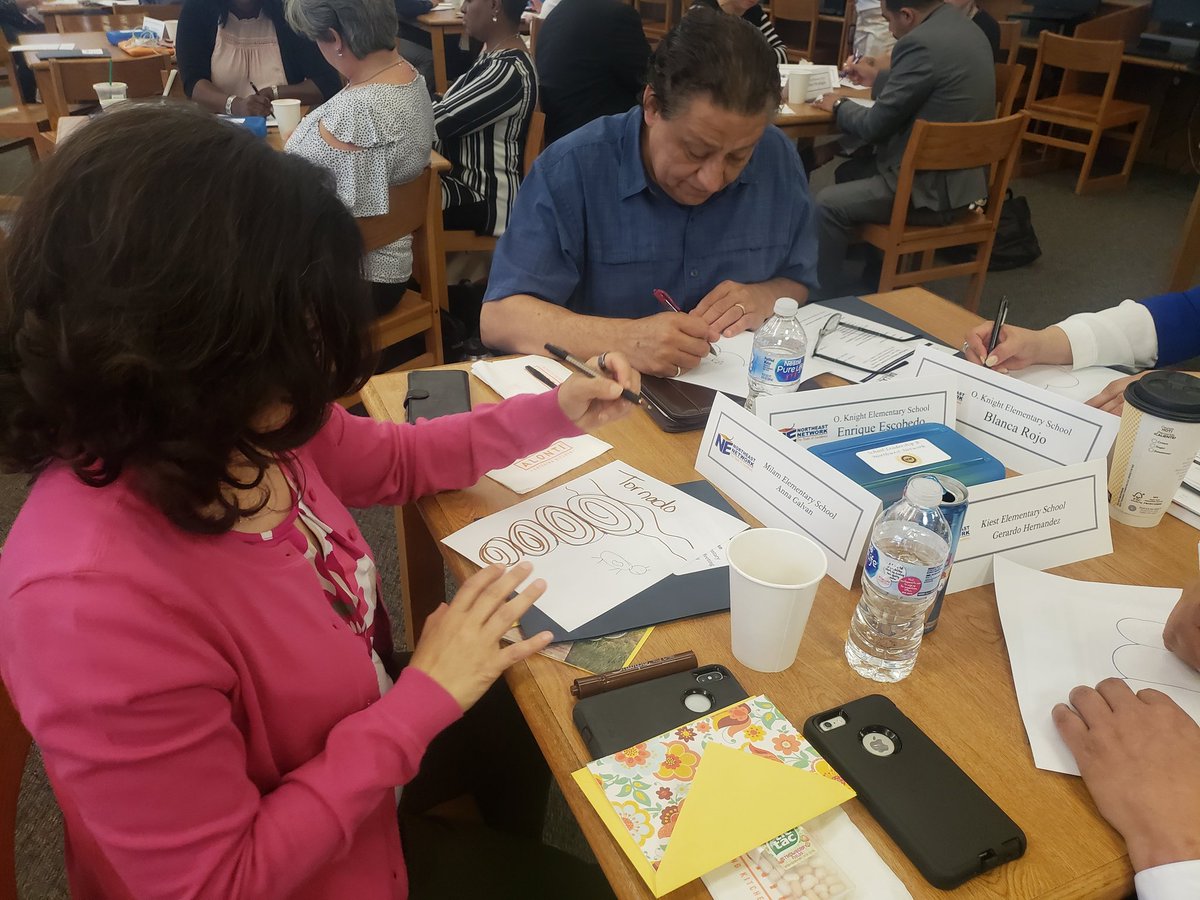 LMaiaILC's tweet photo. Our AMAZING Northeast Principals engaged in a reflective activity- Beautiful Oops- "When you think you have made a mistake, think of it as an opportunity to make something beautiful!" @ClaritaRivera18 @_Rachel_Alvarez @WandaCullins #ThisIsNotaSnowMan #NENetwork #ImWithTheBAND https://t.co/48XIkW2qdE