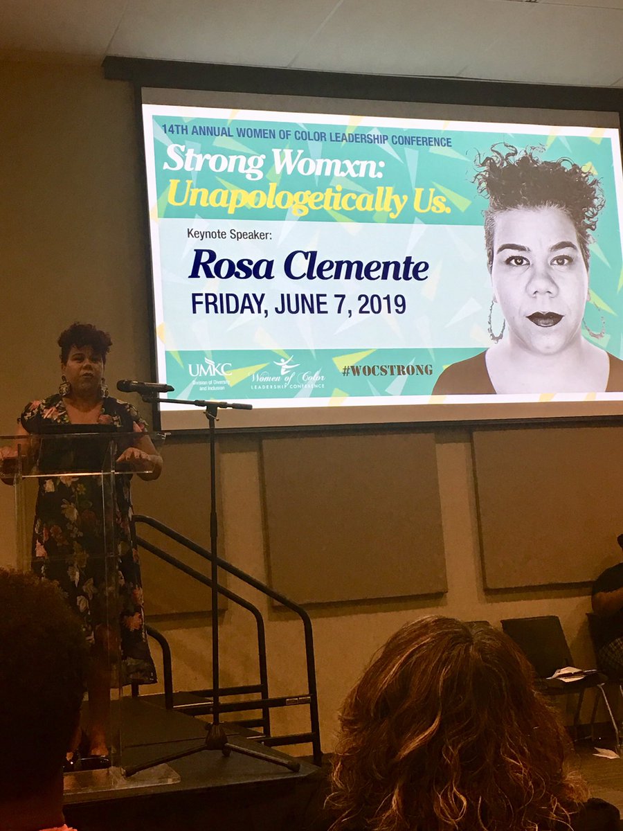 CrystalCalledIt's tweet photo. #WOCStrong keynote speaker: @rosaclemente! https://t.co/2PQxBBsdjV