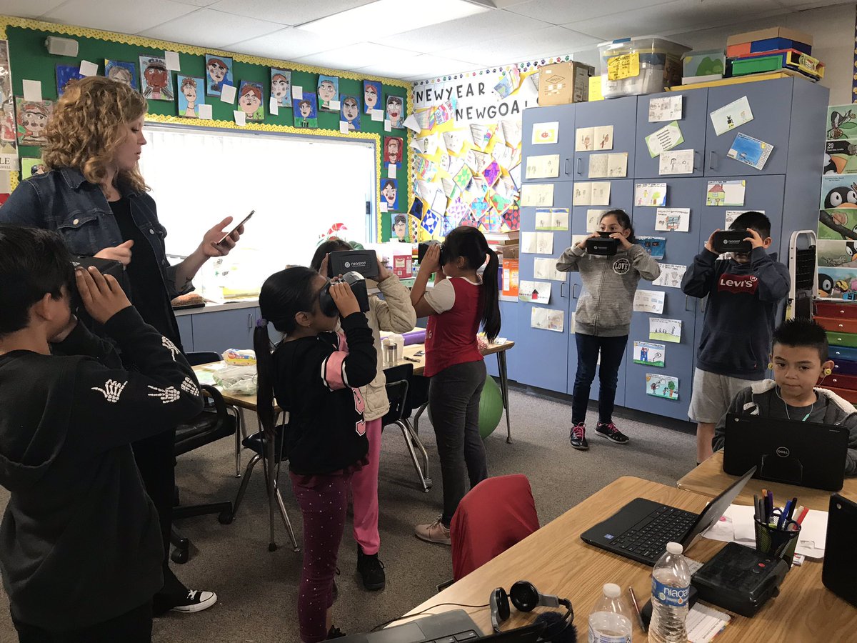 gailifornia's tweet photo. Schmitt 3rd graders visiting Jupiter via Google Expedition and VR viewers!  Thank you Sarah! @MsSarahBosworth https://t.co/T4gT2ooGlI