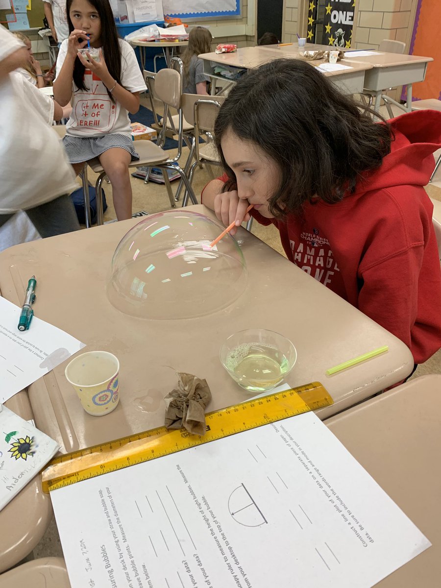 MrsLisaSchultz's tweet photo. How large can you blow a bubble? #bubblemath #rfes @missyfanshaw https://t.co/C0qwW8CrXX