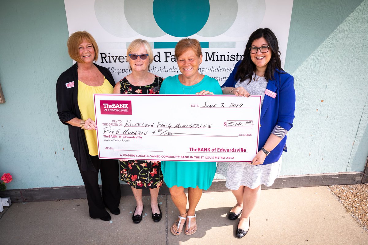 TheBANK stopped by Riverbend Family Ministries' Wood River office on Friday to present them with a $500 donation. The funds will help to support the National Guard soldiers during their stay. They are providing supplies to them while they aid with the flood fighting efforts.