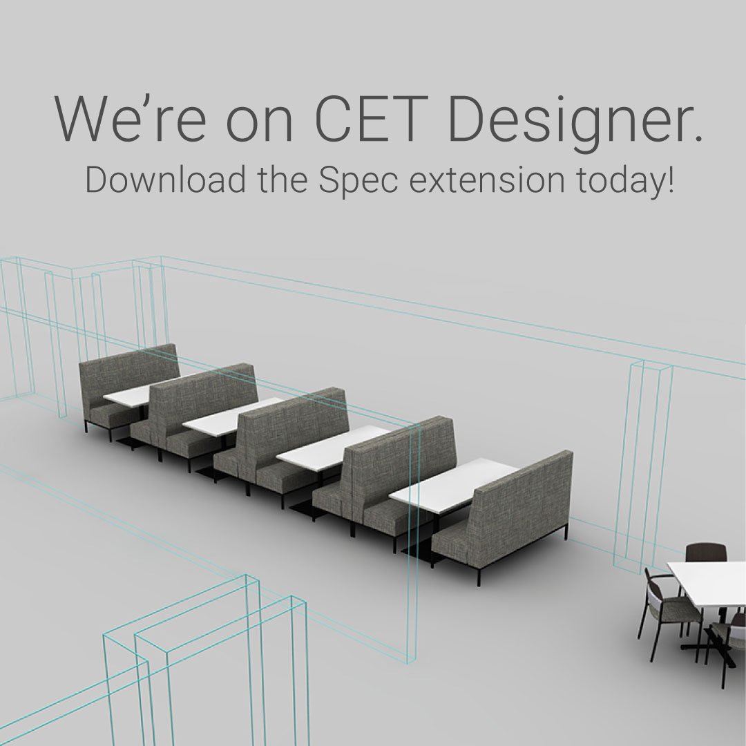 SpecFurniture's tweet photo. Create stunning layouts with Spec products in a matter of minutes!
We've officially launched our extension for CET Designer! Find it at Configura's Marketplace.
#SpecFurniture #CETDesigner #Configura #RenderingSoftware #OfficeFurniture #InteriorDesign #ContractFurniture https://t.co/FZncIqIwfC