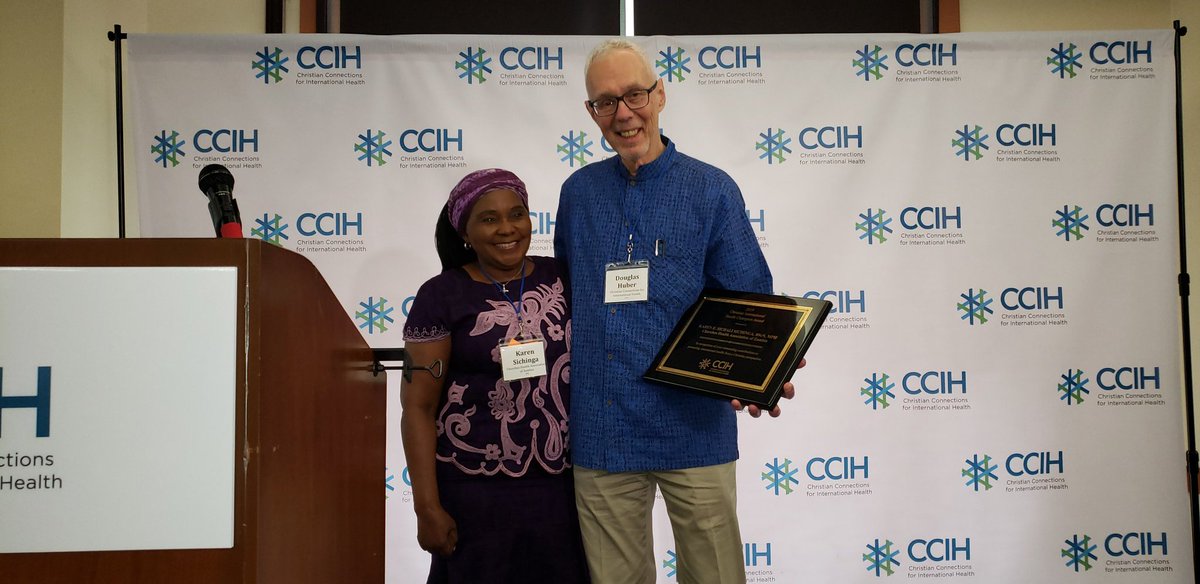 CCIntlhealth's tweet photo. Congratulations to Mrs. Karen Sichinga of @CHAZ_Health, CCIH 2019 Christian International Health Champion award recipient.  A true leader in #globalhealth #CCIH2019 https://t.co/iSsBcHWAOy